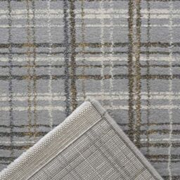 The Rug Shop UK Grey Modern Cheque Easy To Clean Jute Backing Area Rug - Size: 160 cm x 230 cm - thumbnail 4