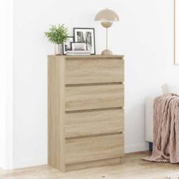 Berkfield Home Sideboard Sonoma Oak 60x35x98.5 cm Engineered Wood in Light Tan - thumbnail 2