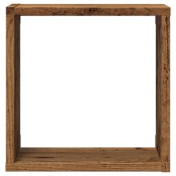Berkfield Home Wall Cube Shelves 6 pcs Old Wood 30x15x30 cm Engineered Wood in Brown - Size: 30 x 15 x 30 cm - thumbnail 5