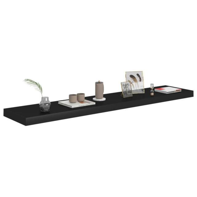 Berkfield Home Durable Floating Wall Shelf Black 120x23.5x3.8 cm MDF - image 1