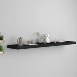 Berkfield Home Durable Floating Wall Shelf Black 120x23.5x3.8 cm MDF - thumbnail 2