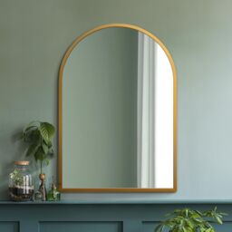 "MirrorOutlet Gold Metal Framed Arched Wall Mirror 39"" X 27"" (100CM X 70CM) - Size: 1 Pack" - thumbnail 6
