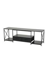 Living and Home TV Stand with Fabric Drawers in Black - thumbnail 4