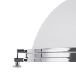 Wyld and Coco Industrial Pendant Lamp White Frosted Glass Bowl Silver Metal Frame - thumbnail 5