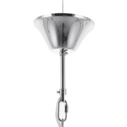 Wyld and Coco Industrial Pendant Lamp White Frosted Glass Bowl Silver Metal Frame - thumbnail 7