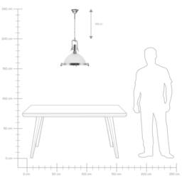 Wyld and Coco Industrial Pendant Lamp White Frosted Glass Bowl Silver Metal Frame - thumbnail 8