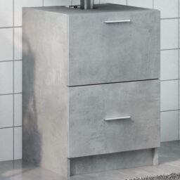 Berkfield Home Sink Cabinet Concrete Grey 40x37x59 cm Engineered Wood - Size: 40 x 37 x 59 cm - thumbnail 1