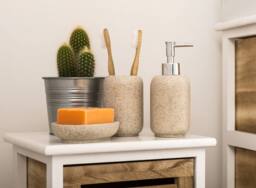 Orsina Canyon Stone Effect Soap Dish in Natural - thumbnail 2