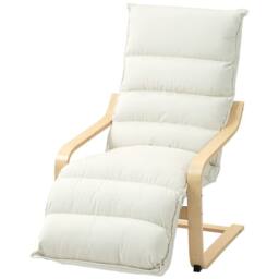 STILVORA Armchair with Adjustable Footrest in Cream Velvet - thumbnail 5