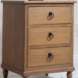 Lock Stock and Barrel Furniture Ltd Annecy Weathered Bedside Table - Wood - L44 x W48 x H68 cm in Brown - thumbnail 2