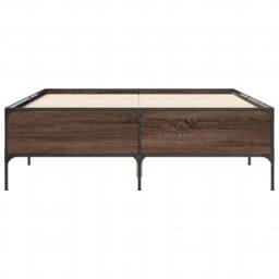 Berkfield Home Bed Frame without Mattress Brown Oak 150x200 cm King Size - thumbnail 4