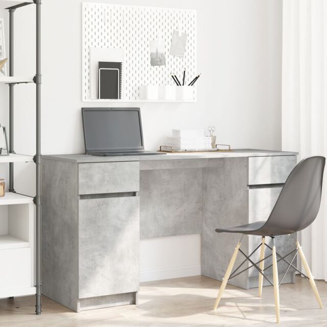 Berkfield Home Desk Concrete Grey 140x49x76 cm Engineered Wood - Size: 140 x 49 x 76 cm - image 1