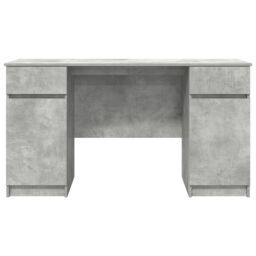Berkfield Home Desk Concrete Grey 140x49x76 cm Engineered Wood - Size: 140 x 49 x 76 cm - thumbnail 7