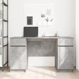 Berkfield Home Desk Concrete Grey 140x49x76 cm Engineered Wood - Size: 140 x 49 x 76 cm - thumbnail 4