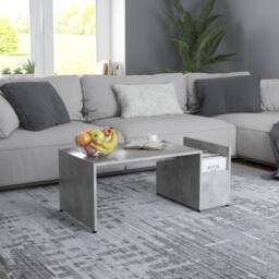 Berkfield Home Coffee Table Concrete Grey 90x45x35 cm Engineered Wood - Size: 90 x 45 x 35 cm - thumbnail 2