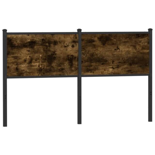 Berkfield Home Headboard Smoked Oak 150 cm Engineered Wood & Steel in Brown - image 1