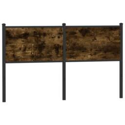 Berkfield Home Headboard Smoked Oak 150 cm Engineered Wood & Steel in Brown