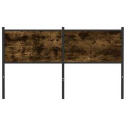 Berkfield Home Headboard Smoked Oak 150 cm Engineered Wood & Steel in Brown - thumbnail 3