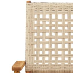 Berkfield Home Garden Chairs 2 pcs Beige Solid Wood Acacia & Poly Rattan - thumbnail 9