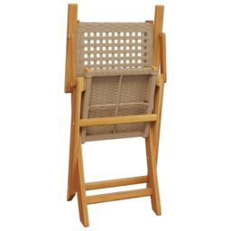 Berkfield Home Garden Chairs 2 pcs Beige Solid Wood Acacia & Poly Rattan - thumbnail 8