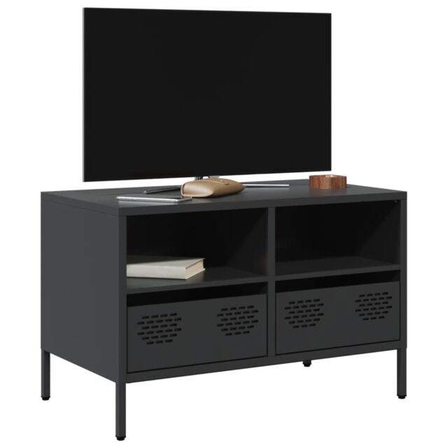 Berkfield Home TV Cabinet Black 68x39x43.5 cm Cold-rolled Steel - image 1