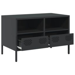 Berkfield Home TV Cabinet Black 68x39x43.5 cm Cold-rolled Steel - thumbnail 4