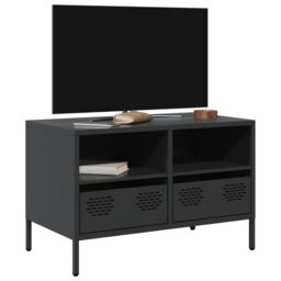 Berkfield Home TV Cabinet Black 68x39x43.5 cm Cold-rolled Steel - thumbnail 1