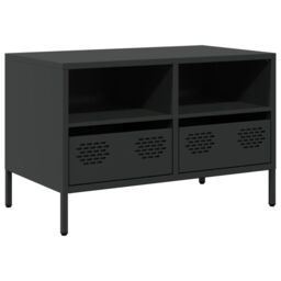 Berkfield Home TV Cabinet Black 68x39x43.5 cm Cold-rolled Steel - thumbnail 2