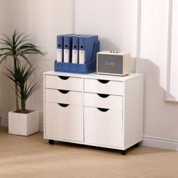 Moderna Mobile Filing Cabinet, Under Desk, Wardrobe or Makeup Storage Unit in White - thumbnail 5
