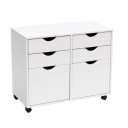 Moderna Mobile Filing Cabinet, Under Desk, Wardrobe or Makeup Storage Unit in White - thumbnail 2
