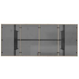 Berkfield Home Garden Table with Glass Top Beige 190x80x75 cm Poly Rattan - Size: 190 x 80 x 75 cm - thumbnail 7