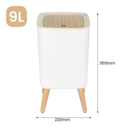 Nordara square 9L Nordic Bathroom Bin with Press Top Lid in White - thumbnail 2