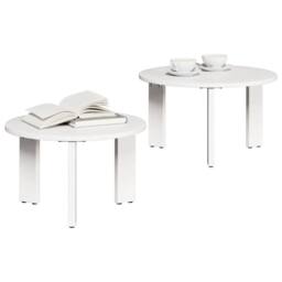 Berkfield Home Modern Coffee Table Set 2 pcs White 47.5 x 47.5 x 27 cm - thumbnail 1