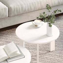 Berkfield Home Modern Coffee Table Set 2 pcs White 47.5 x 47.5 x 27 cm - thumbnail 4