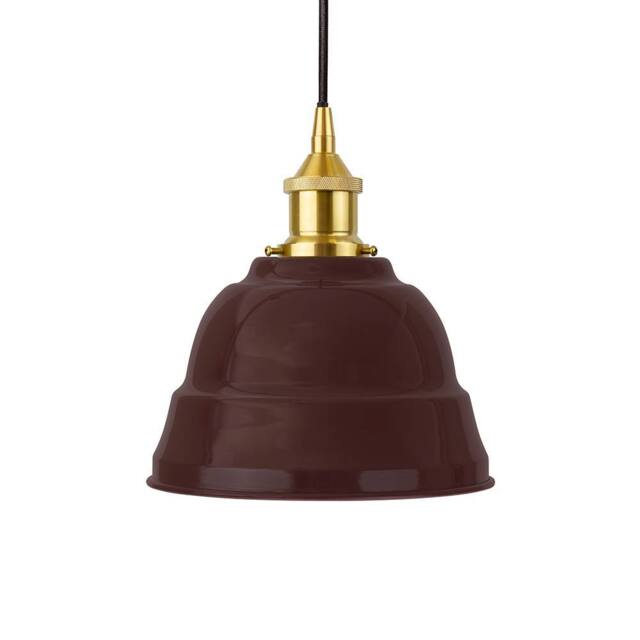 SE Home Burgundy Red Lincoln Pendant Light - Polished Brass - Black Round - image 1
