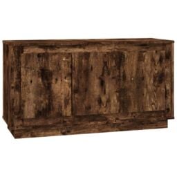 Berkfield Home Sideboard Smoked Oak 102x35x55 cm Engineered Wood in Brown - Size: 102 x 35 x 55 cm - thumbnail 2