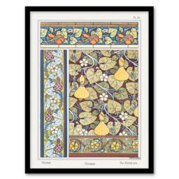 Artery8 Maurice Pillard Verneuil Framed Wall Art White Flower Gourd Floral Patterns in Green - Size: A4 - thumbnail 1
