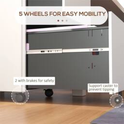 EONLION White-2-Drawer Vertical Filing Cabinet in White - Size: 100 cm - thumbnail 4