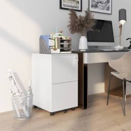 EONLION White-2-Drawer Vertical Filing Cabinet in White - Size: 100 cm