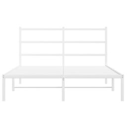 Berkfield Home Metal Bed Frame without Mattress with Headboard White 140x190cm - Size: 140x190 cm - thumbnail 5