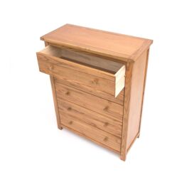 Cabinet Bits Trivento 5 Drawer Chest of Drawers Wood Knob in Natural - thumbnail 4
