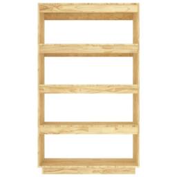 Berkfield Home Book Cabinet/Room Divider 80x35x135 cm Solid Pinewood in Light Tan - Size: 80 x 35 x 135 cm - thumbnail 5