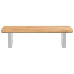 Berkfield Home Basin Shelf Wall Mounted Steel & Solid Wood Oak in Brown - thumbnail 4