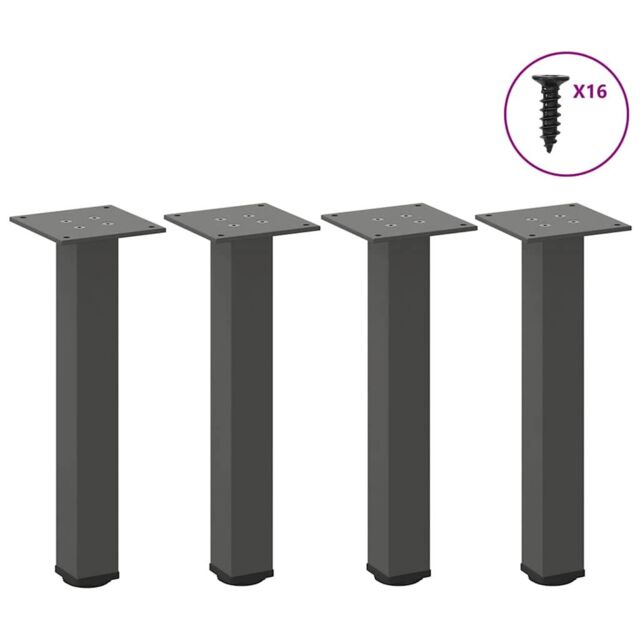 Berkfield Home Coffee Table Legs 4 pcs Anthracite 42-44 cm Steel in Black - image 1