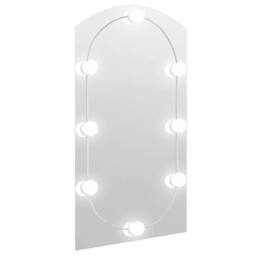 Berkfield Home Mirror with LED Lights 90x45 cm Glass Arch in Silver