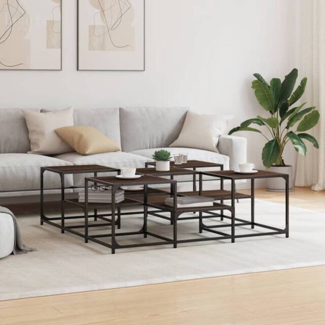 Berkfield Home Decorative Coffee Table Brown Oak 121x121x40 cm Engineered Wood - Size: 121 x 121 x 40 cm - image 1