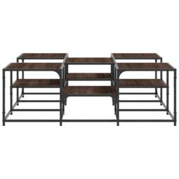 Berkfield Home Decorative Coffee Table Brown Oak 121x121x40 cm Engineered Wood - Size: 121 x 121 x 40 cm - thumbnail 6