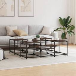 Berkfield Home Decorative Coffee Table Brown Oak 121x121x40 cm Engineered Wood - Size: 121 x 121 x 40 cm - thumbnail 1