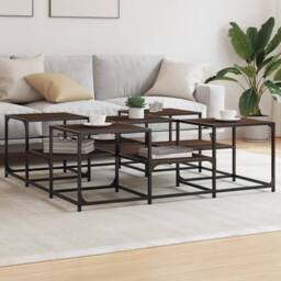 Berkfield Home Decorative Coffee Table Brown Oak 121x121x40 cm Engineered Wood - Size: 121 x 121 x 40 cm - thumbnail 2