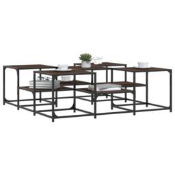 Berkfield Home Decorative Coffee Table Brown Oak 121x121x40 cm Engineered Wood - Size: 121 x 121 x 40 cm - thumbnail 4